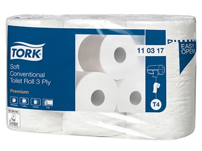Toiletpapir Tork Premium Extra Soft T4 3-lags Hvid Sæk/7x6