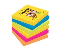 Notes Post-it Super Sticky 654 Rio 76x76mm Pk/6