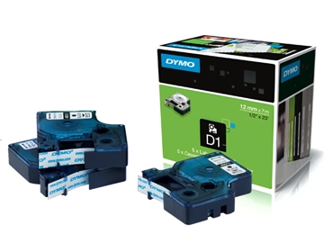 Dymo teksttape D1 45800 19mm  Sort/Klar