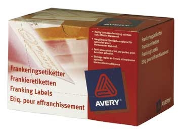 Frankeringsetiket Avery 43-065 Hvid 38x135mm Æsk/1.000