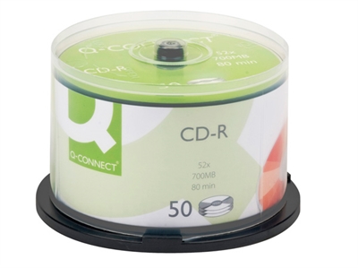 CD-R 80min Q-Connect 700mb 52x Cake Box Pk/50 Incl. afgift på kr. 2,47/stk