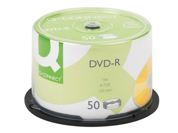 DVD-R 120min Q-Connect 4,7GB 16X spindel pk/50 Incl. afgift på kr. 3,92/stk