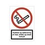 Forbudsskilt A4 Nydelse og opbevaring af mad, drikke og tobak forbudt aluminium