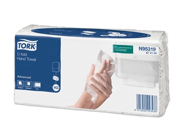 Håndklædeark Tork N95319 Hvid Advanced C-fold 2-lags Krt/20x120