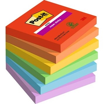 Notes Post-it Super Sticky 76 x 76mm Pk/6