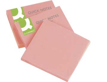 Notes Q-Connect Neon Pink 76x76mm Pk/6