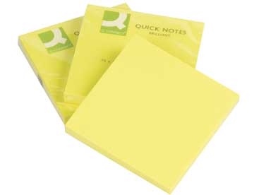 Notes Q-Connect Neon Gul 76x76mm Pk/6