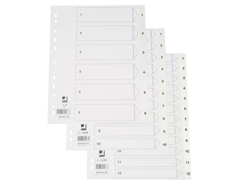 Register Q-Connect A4 1-5 Hvid Plast 
