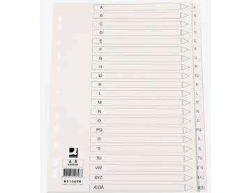 Register A4 A-Å Karton Q-Connect Hvid