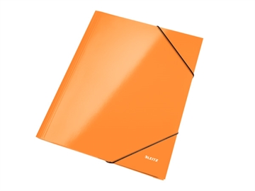 Elastikmappe Leitz WOW A4 m/3 klapper Orange metallic