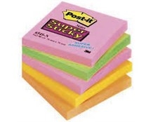Notes Post-it 654S-N Super Sticky 76x76 mm Neon Ass. Pk/5