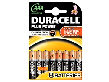 Batteri Duracell MN 2400 1,5v  LR03/AAA Plus Power Pk/8