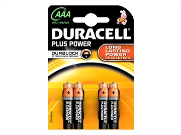 Batteri Duracell MN 2400 1,5v LR03/AAA Plus Power Pk/4