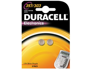 Batteri Duracell D357H 1,55v Sølv oxid/SR44 Pk/2