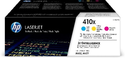 HP 410X - Højtydende magenta+cyan+yellow 3-pack