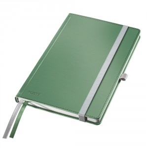Notesblok Leitz Style A5 lin 80ark 100g u/hul hard cover grøn