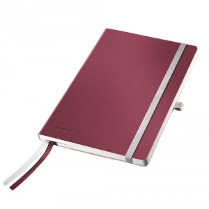 Notesblok Leitz Style A5 lin 80ark 100g u/hul soft cover rød