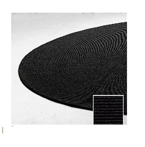 Rundt tæppe Ø 160, Sisal Boucle’, sort